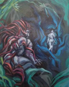 Lure of the Lycan / sad werewolf paiting